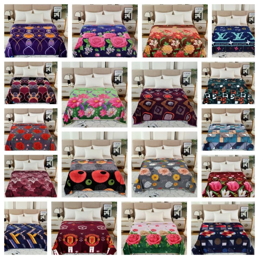 Selimut Salur Motif SRH Ukuran Super King Size 230 x 200  Free tas selimut
