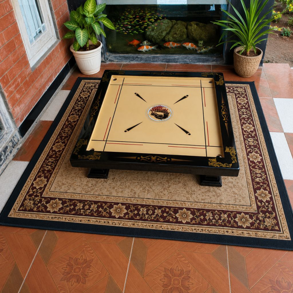 Papan meja karambol premium ukuran 120 x 120 cm fullset lengkap