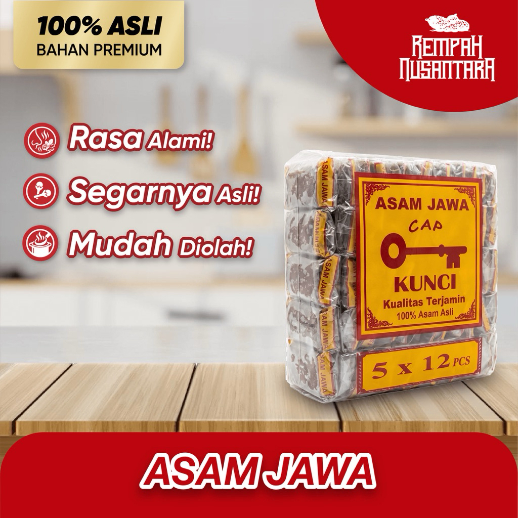Asem Jawa Cap Kunci  Isi 60 Pcs - Asem 1000