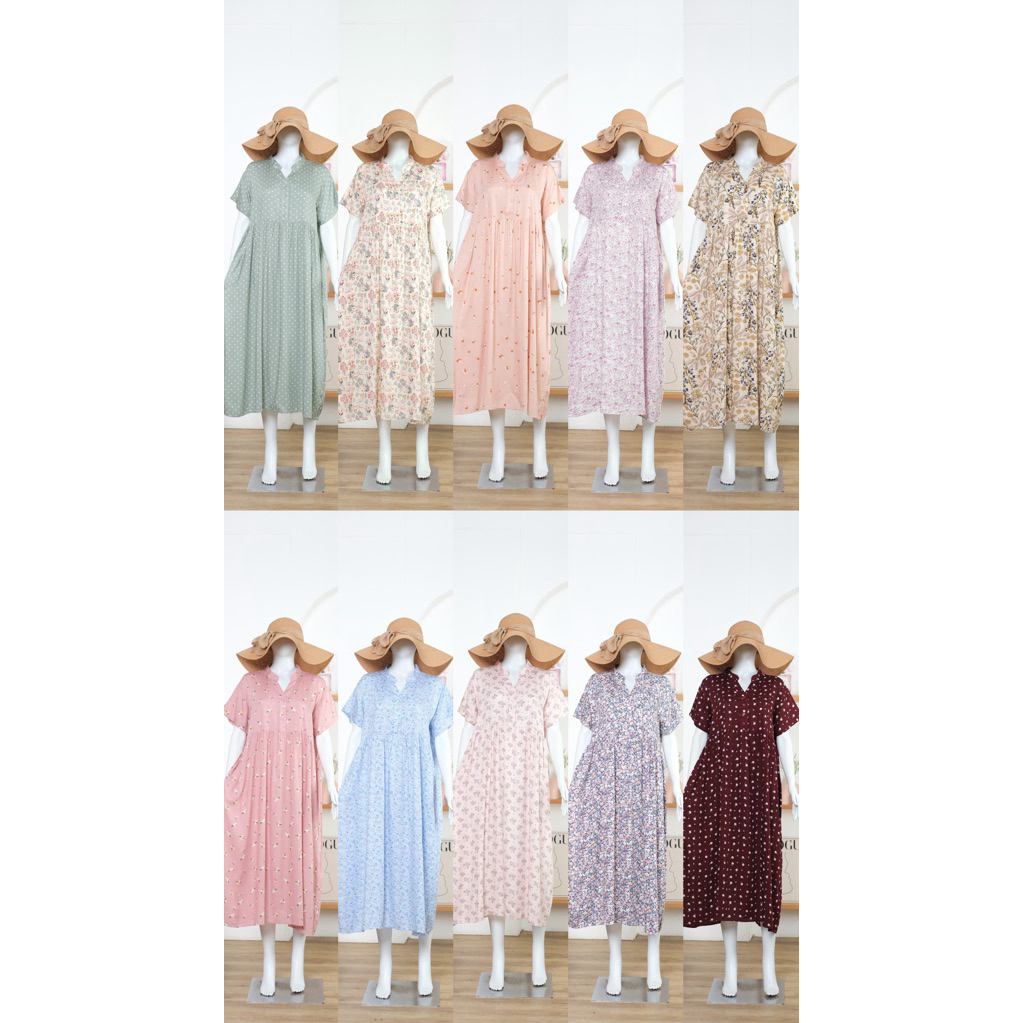 Noura Long Dress (Daster Kerah Shanghai Panjang)