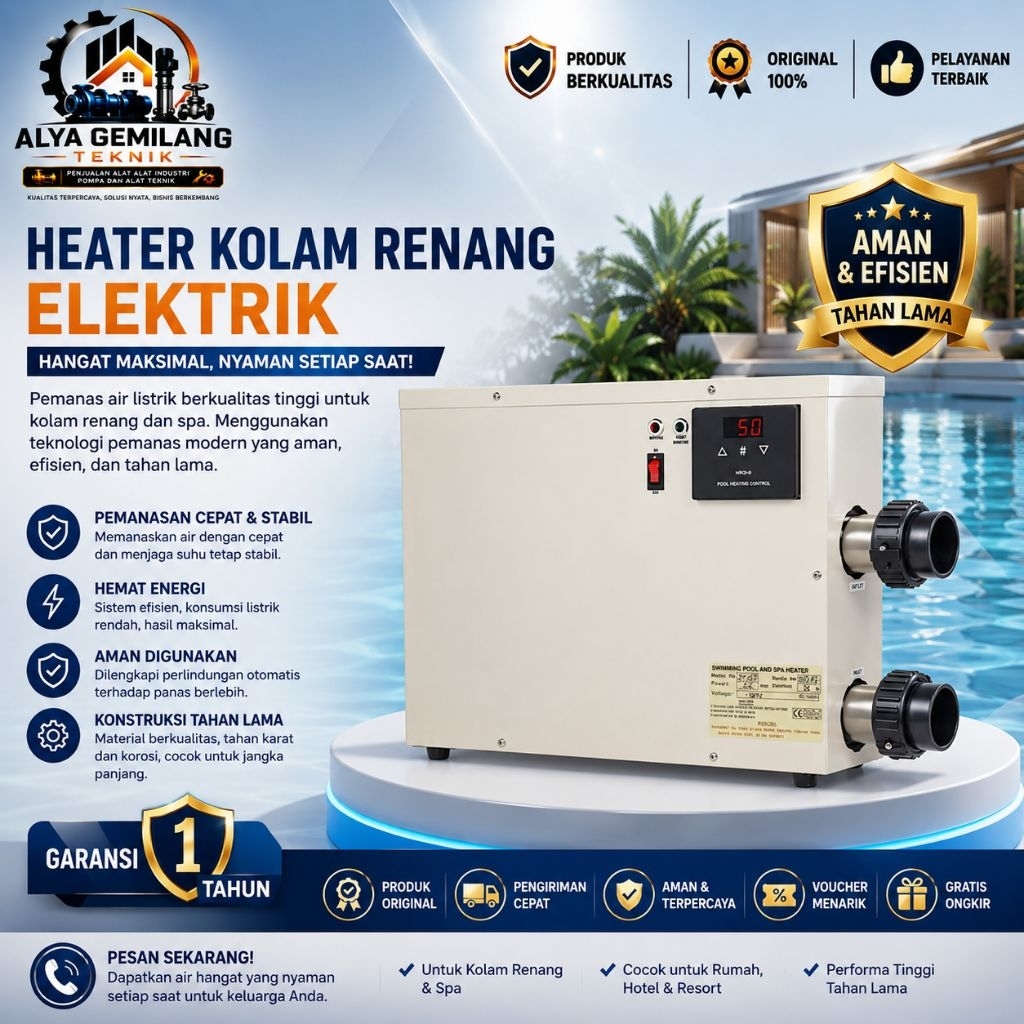Water Heater listrik kolam renang 5,5kw Pemanas Air kolam Renang 220V Water Heater 7.5KW 220V Pengha