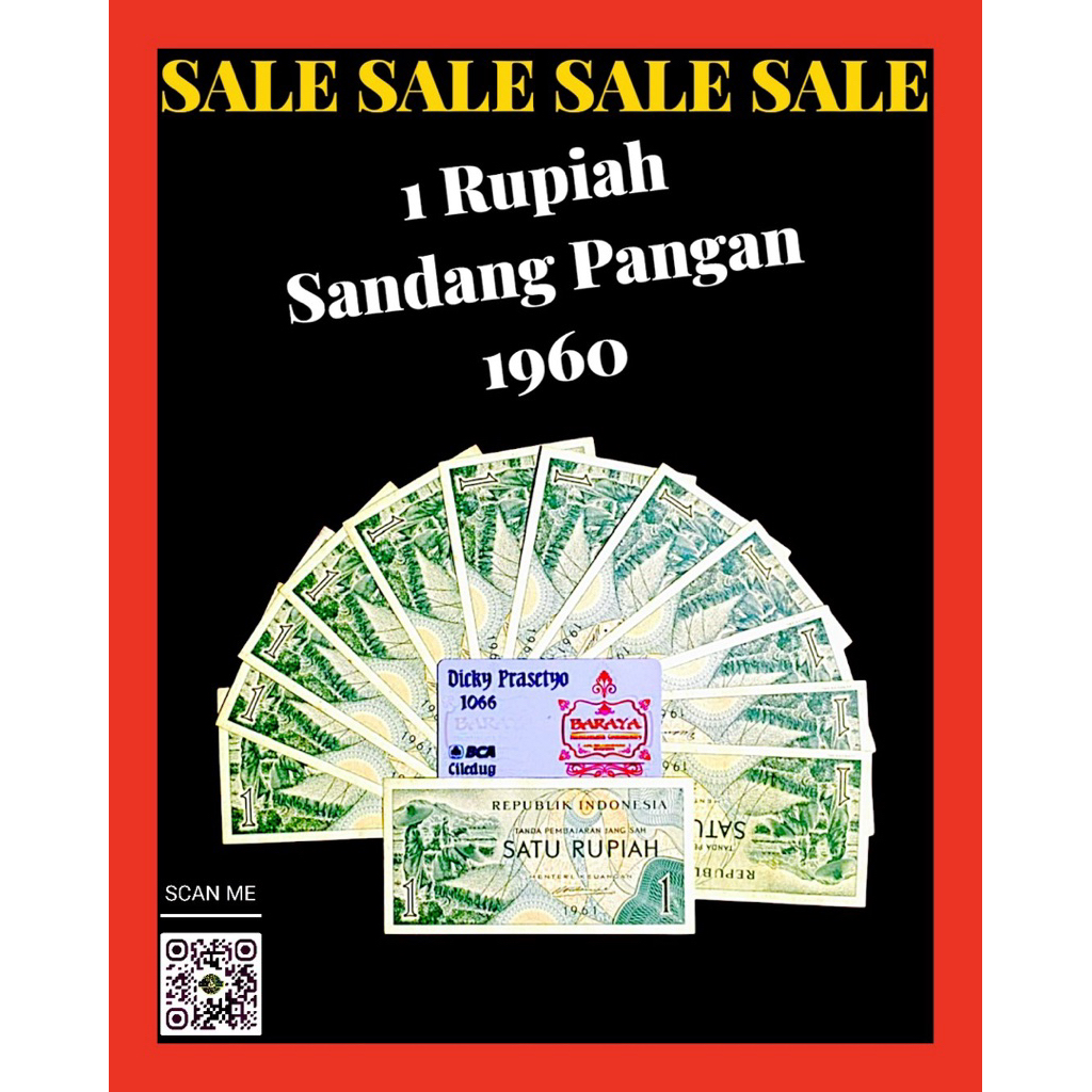 KUNO INDONESIA 1 RUPIAH SANDANG PANGAN 1960