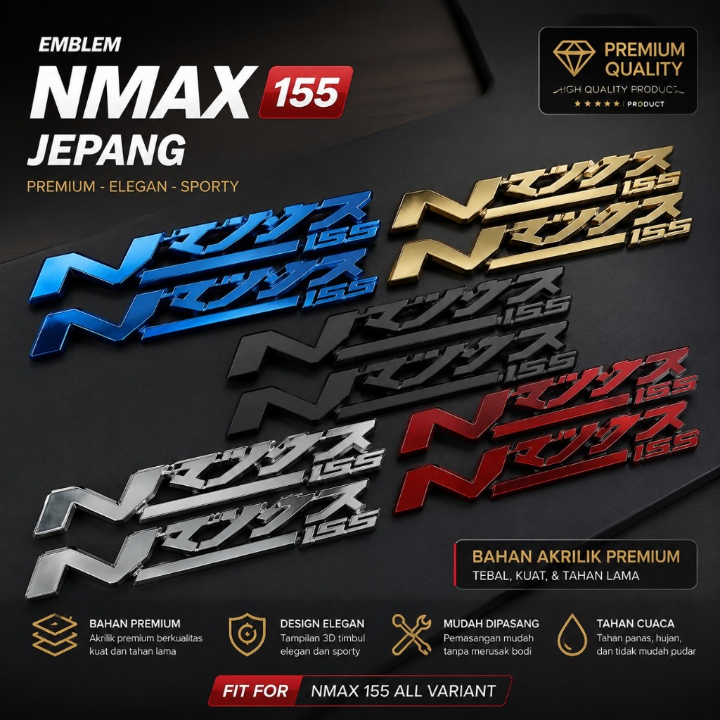 Garnish Emblem logo Nmax Japan 3D Akrilik