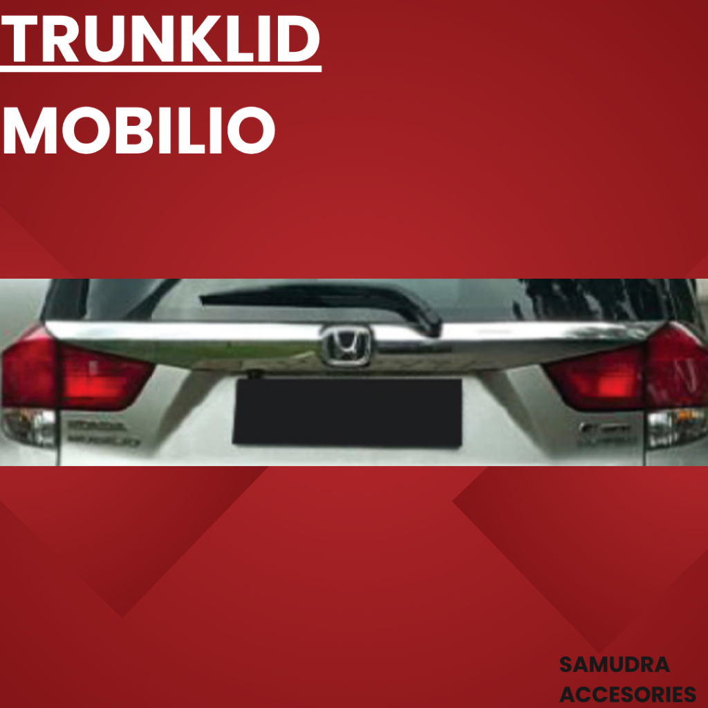 Paket Hood Moulding Depan + Trunk Lid Belakang Chrome Honda Mobilio 2014 2015 2016 2017 2018 2019 20