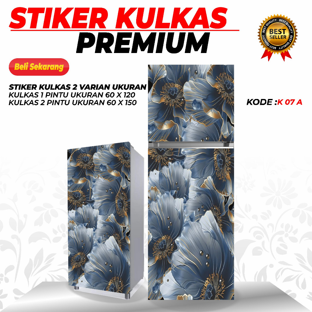 SIKER KULKAS TEMA BUNGA SAKURA 1 PINTU 2 PINTU MENARIK // STIKER KULKAS TAHAN AIR TERMURAH MENARIK /