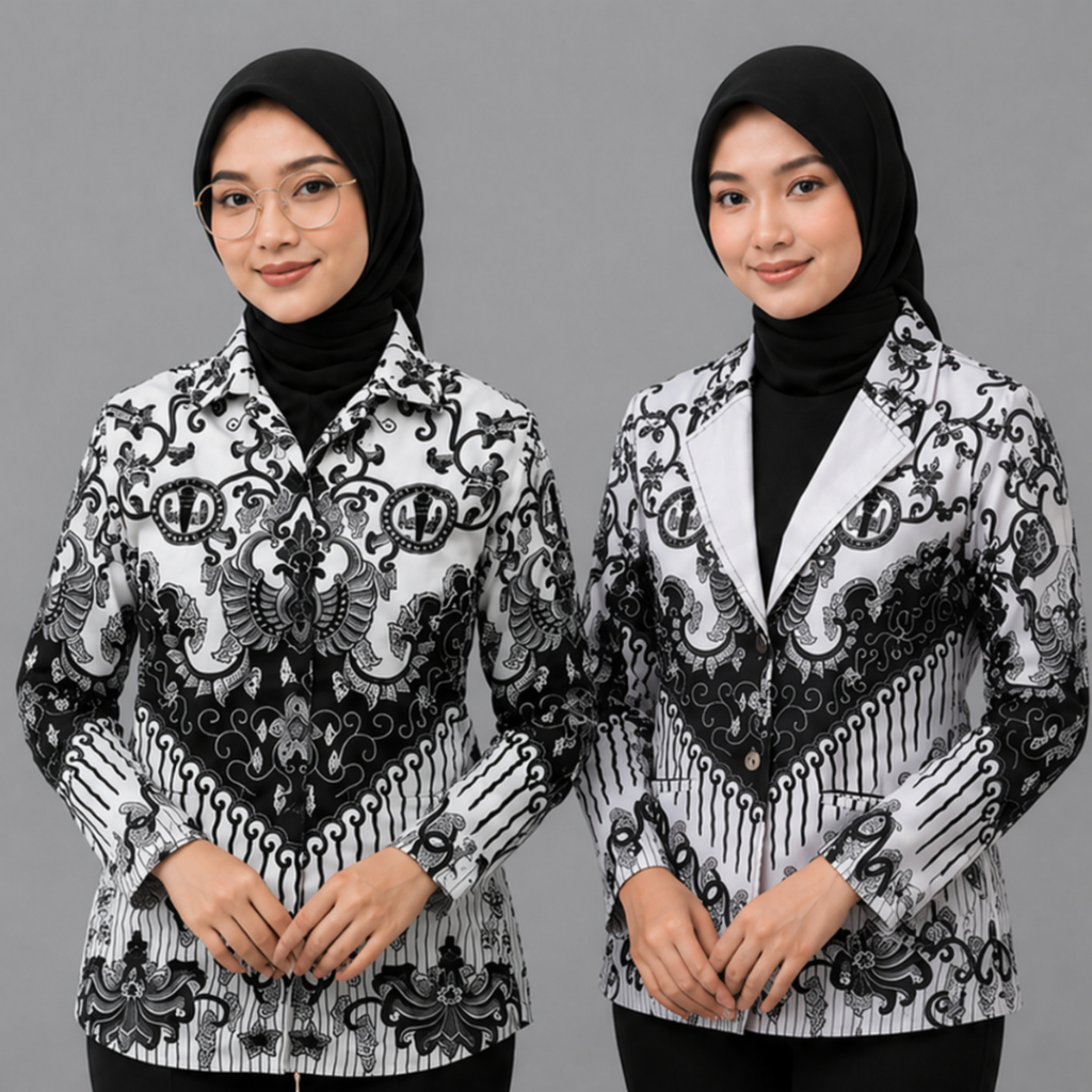 Orvella Seragam PGRI Pria dan Wanita Lengan Panjang Full Furing / Baju PGRI Pria Lapis Furing / Sera