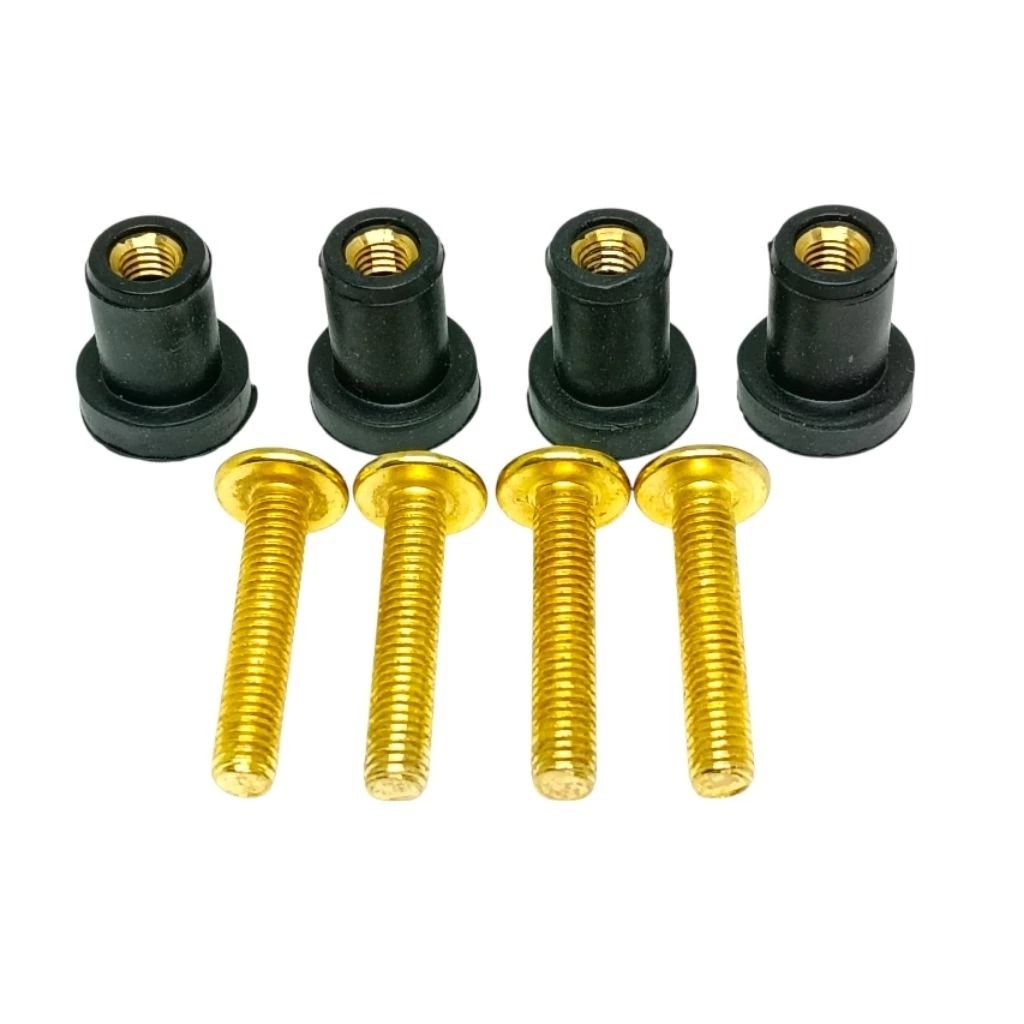 Baut Visor Baut Stainless Gold & Mur Karet Visor Motor Nmax Old/Nmax New/Lexi/Aerox/Xride