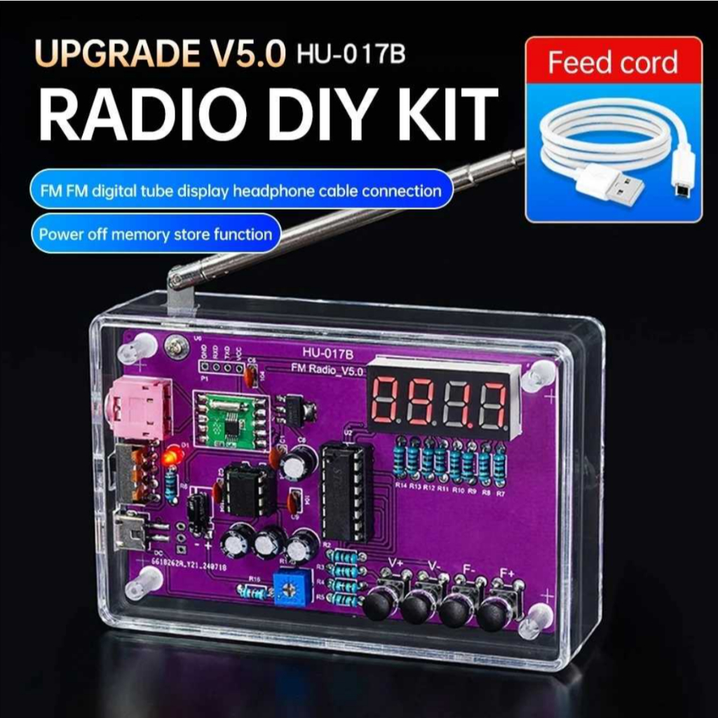 DIYLEARN Radio FM DIY Portable RDA5807 Module Frequency 87-108MHz