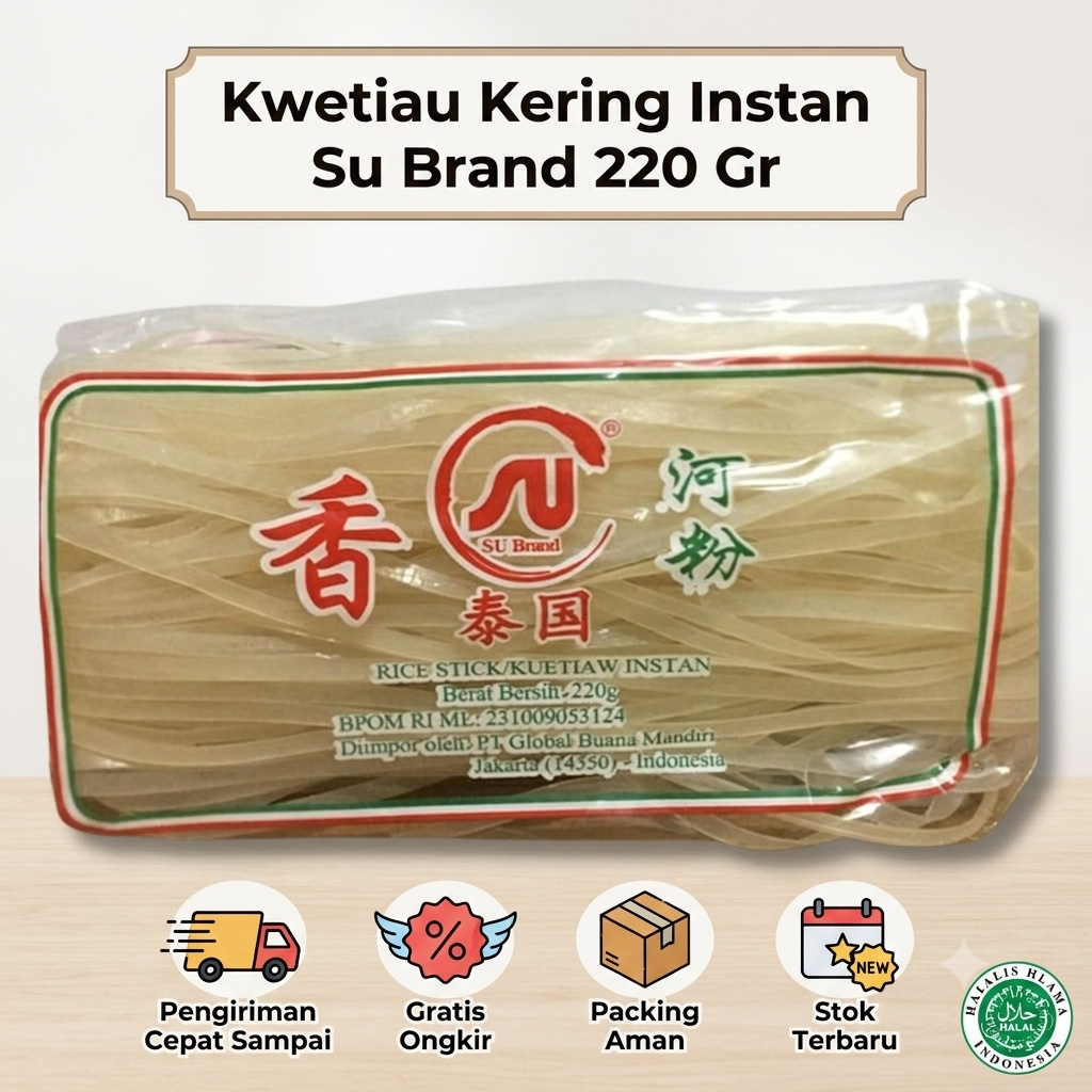 Kwetiau Kering Instan Su Brand 220 Gr - Halal