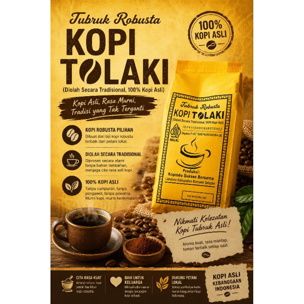 KOPI TOLAKI, ASLI 100%. KENDARI
