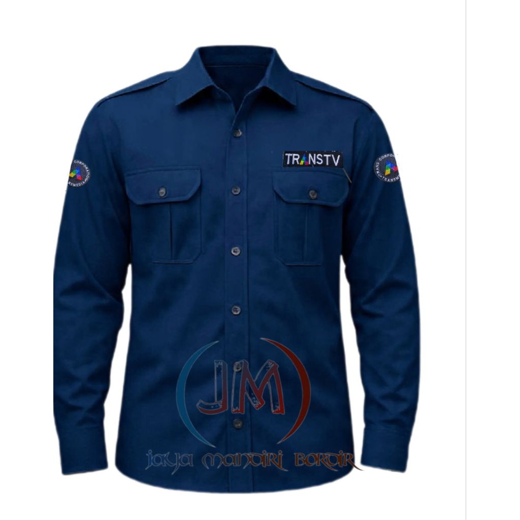 KEMEJA TRANS TV BORDIR || SERAGAM TRANSTV BORDIR || BAJU TRANSTV BORDIR