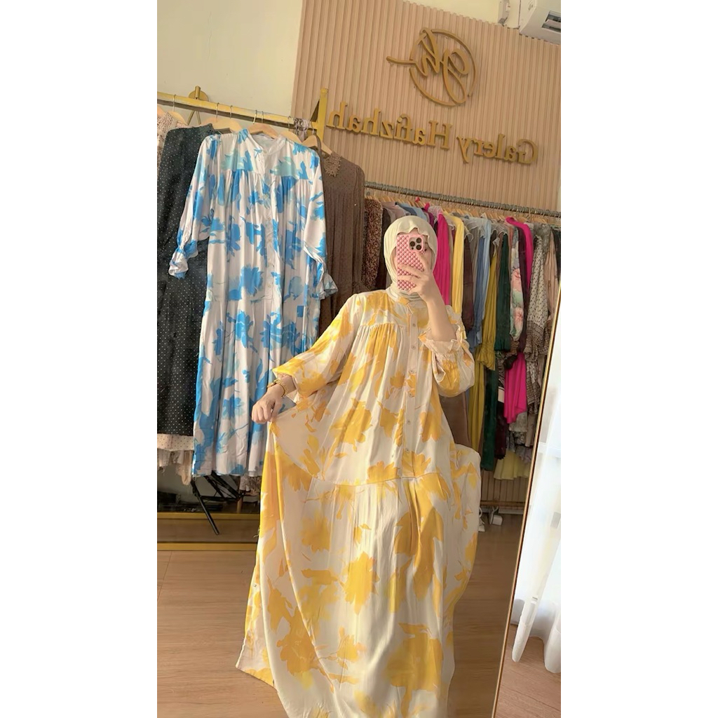 Gamis Dres Lengan Balon ld 120- 140 Panjang 140 By Galery Hafizhah