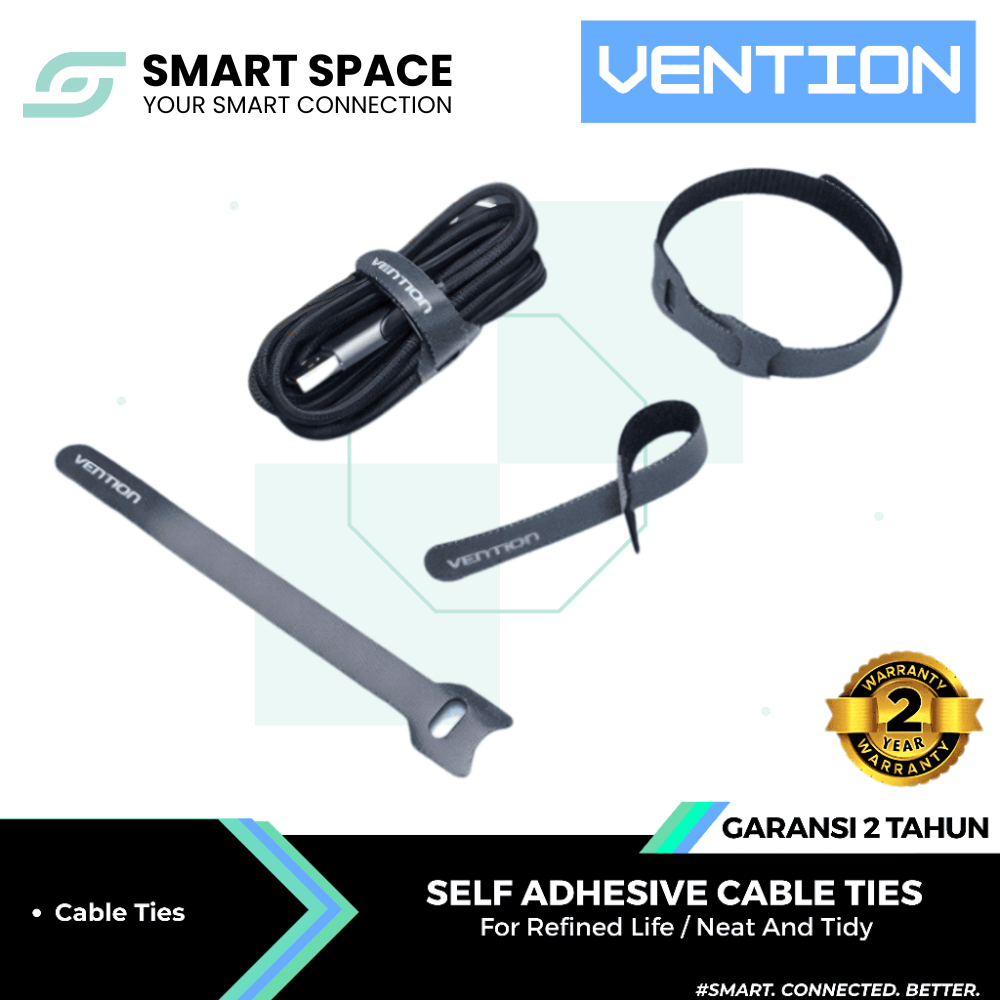 VENTION 15 CM VELCRO STRAP CABLE TIE ORGANIZER Pengikat Perekat Kabel Holder Makassar