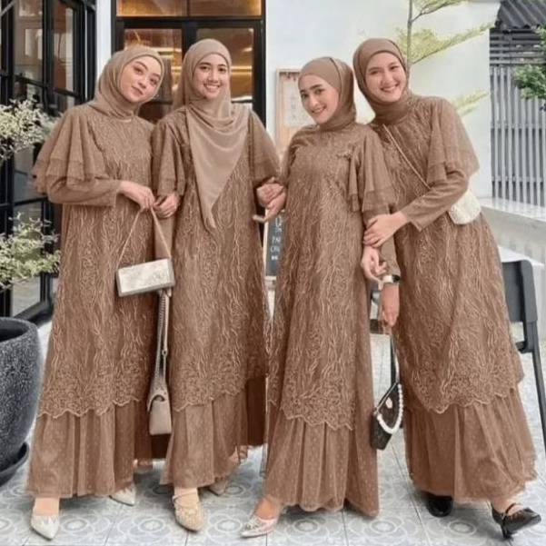 AMIRA DRESS BORKAT GAMIS MODEL LEBARAN 2025 DRES PESTA KONDANGAN MEWAH