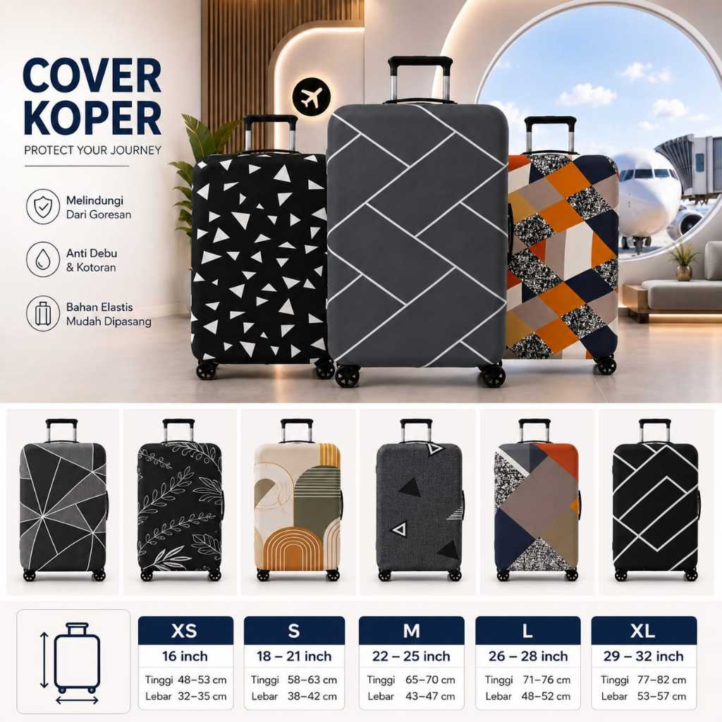 Sarung PELINDUNG Koper Elastis/Cover Motif PREMIUM