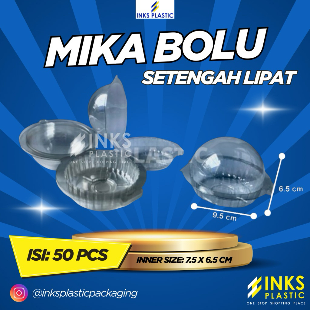 MIKA BOX BOLU SETENGAH LIPAT/MIKA CUPCAKE MUFFIN BULAT (50 PCS)