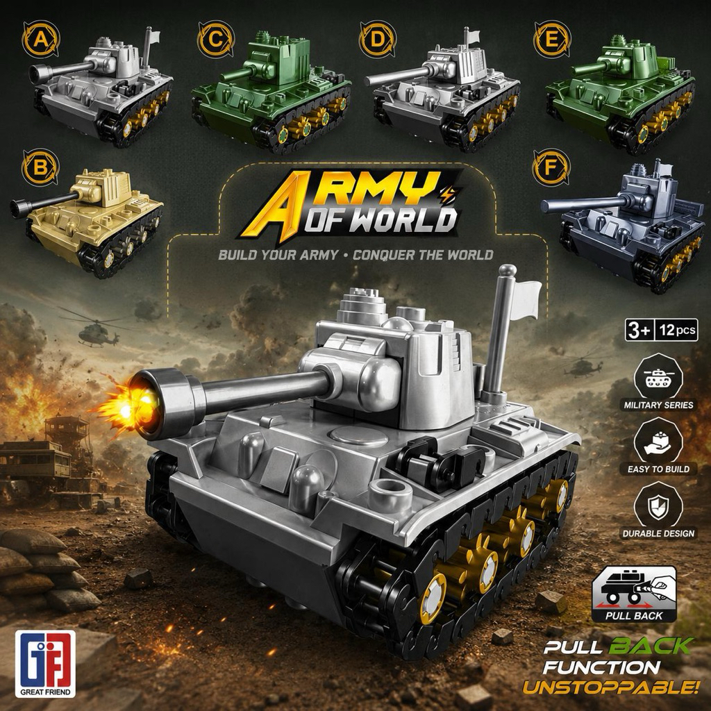 Lego Tank Army of world 3+ - Mainan edukasi Anak