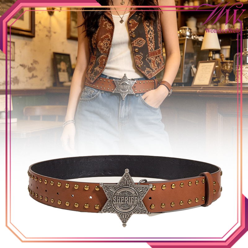 Sabuk Punk Wanita 105cm Tali Pinggang Punk Belt Punk Pria Festival Musik Sabuk Pinggang Punk