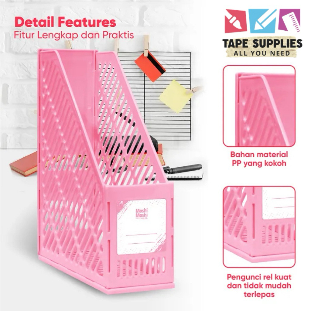Magazine File Holder Rak Dokumen Plastik Tempat File Folder Organizer Meja Kantor Rak Arsip Buku A4