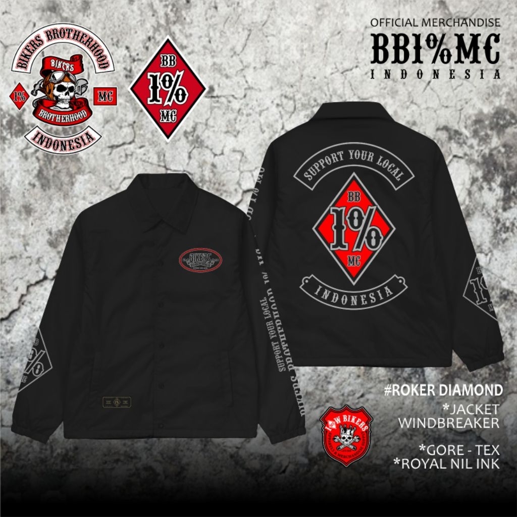 Winbreaker Jacket Bikers Brotherhood 1% MC