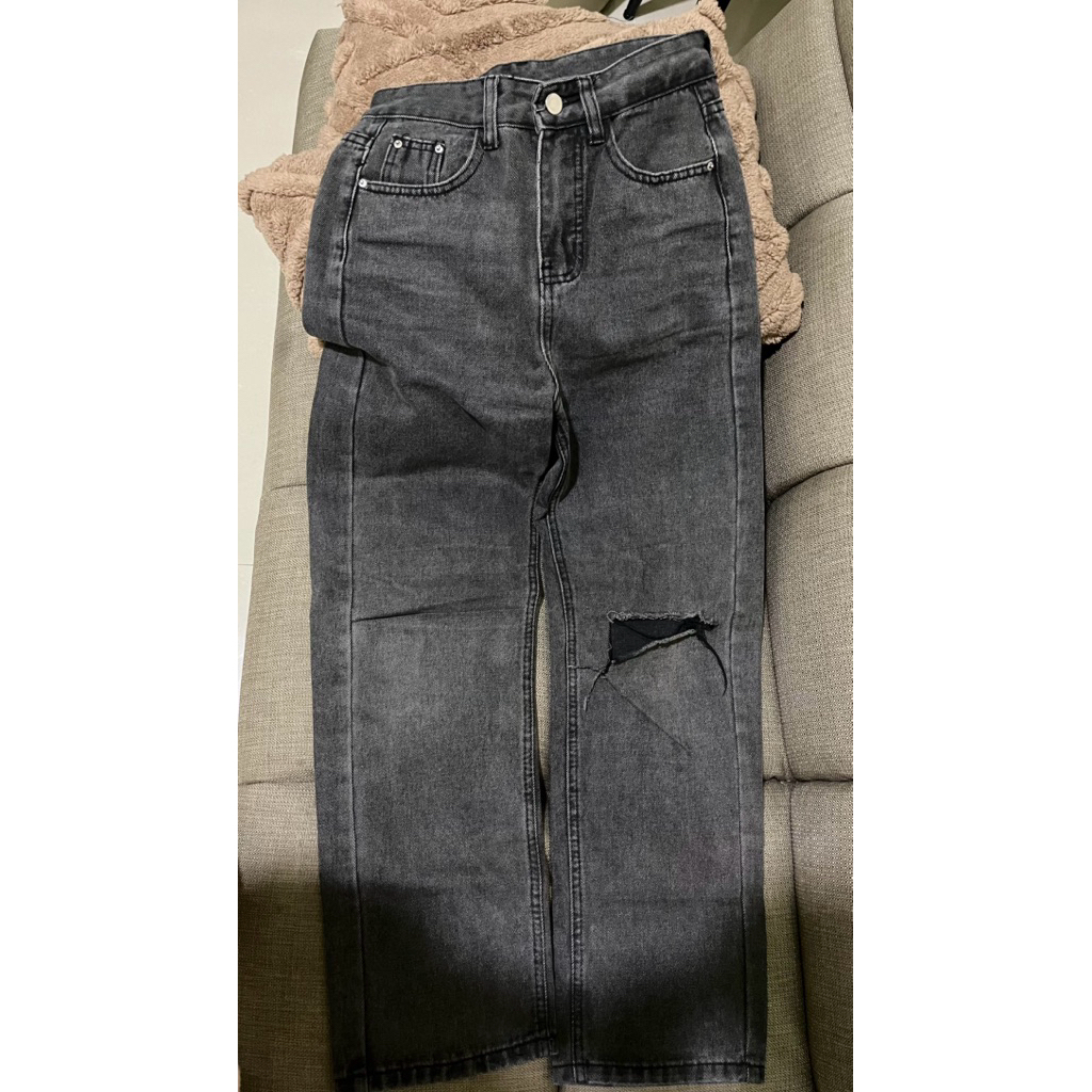 preloved baggy lulu jeans dark grey