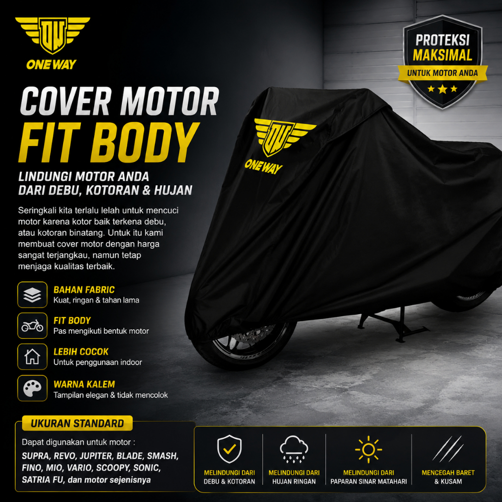 Oneway Cover Sarung Motor Stylo 160, Scoopy, Beat, Fillano, Fazzio ADV, PCX, Vario 160, NMAX, AEROX 