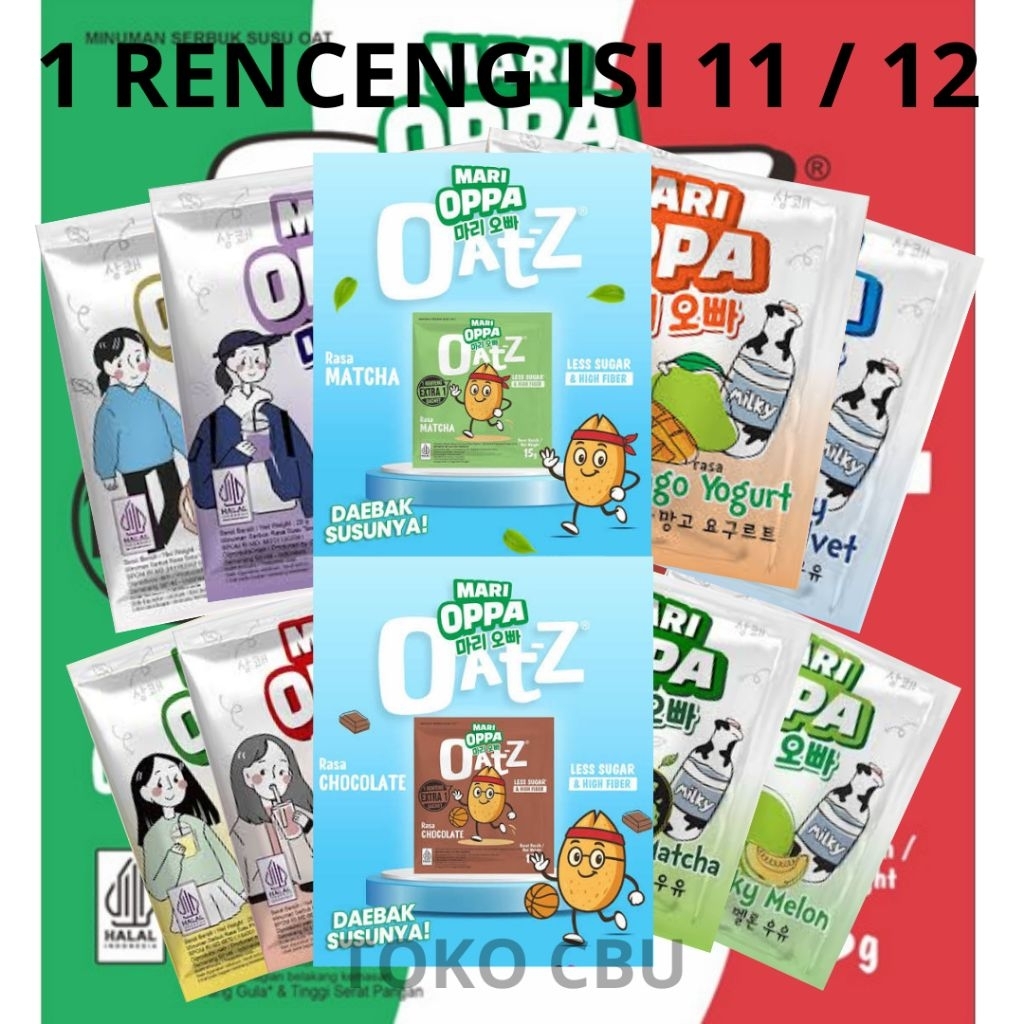Mari Oppa Milky Dan Oat'S Minuman Serbuk Susu Korea Isi 11 Dan 12