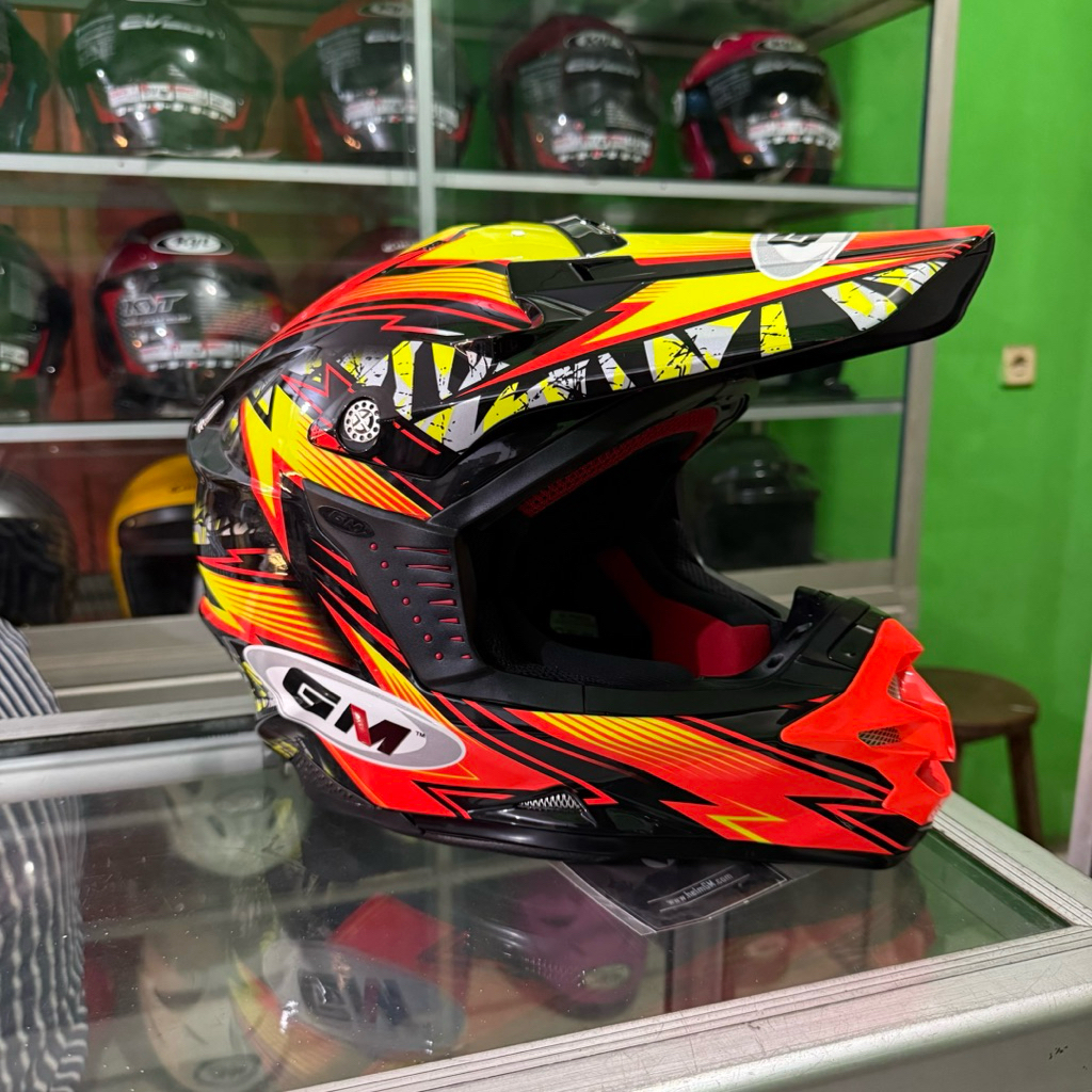 Helm GM Cross Motocross Trail SNI Original Full Face Offroad