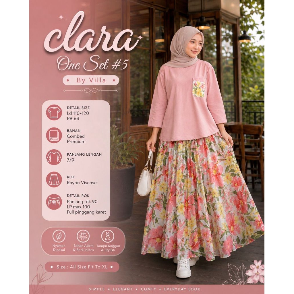 (ONE SET by VILLA) GHIFA SET / AIRIN SET ROK / BILQIS SET  /  DAVIA SET RAJUT / HAMIDA SET / CALISTA
