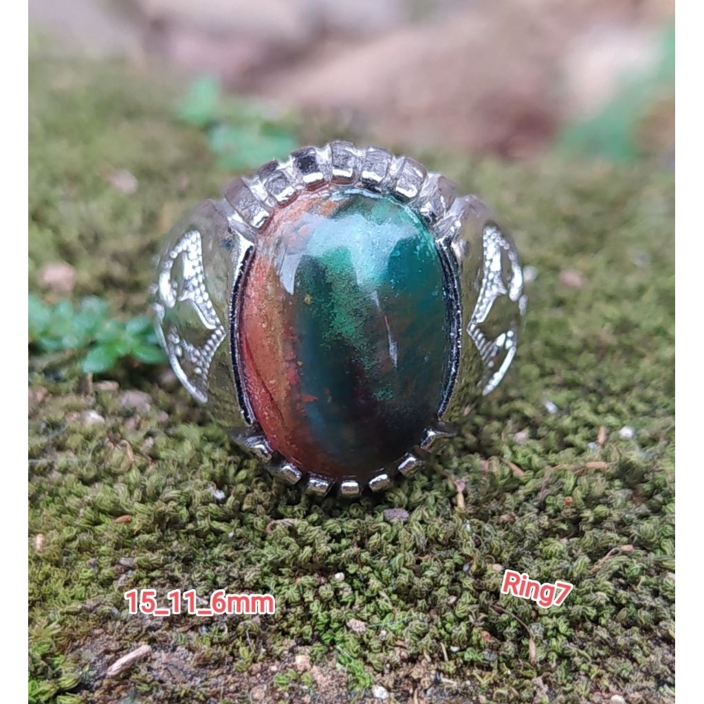 (TERMURAH)cincin Batu akik ijo garut material odim galian langka berkualitas siap pakai