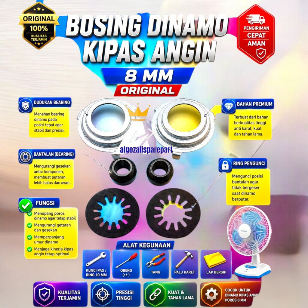 SETBOSING DINAMO KIPAS ANGIN AS 8 MM ORIGINAL