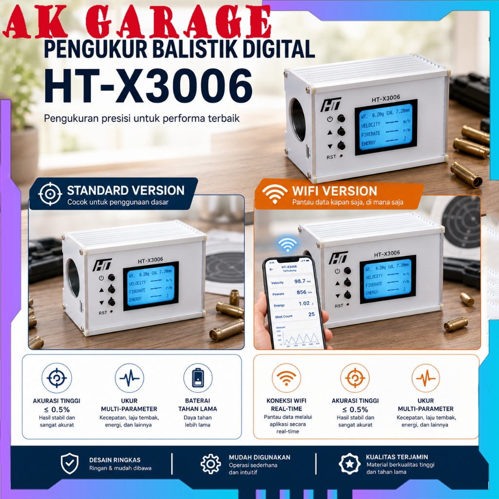 Alat Ukur Kecepatan Chronograph Hante X3006 WiFi Edition - Pengukur FPS Digital Chronograph HT-X3006