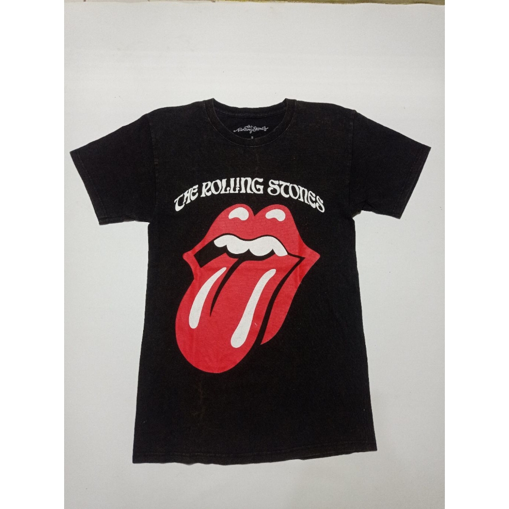 Kaos Band The Rolling Stones Official Merchandise ©2020 Warna Hitam Size S Second Brand The Rolling 
