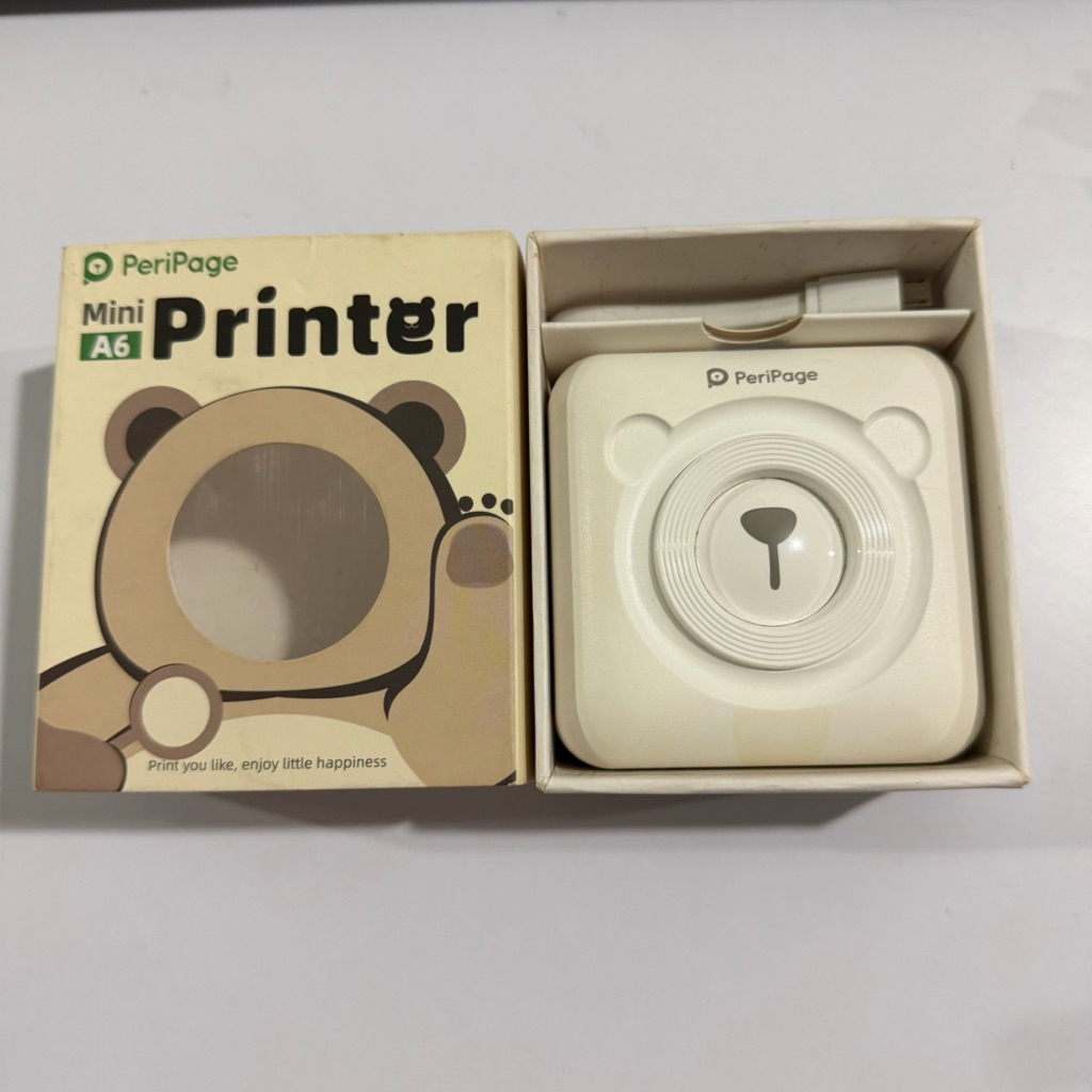 Preloved PERIPAGE Printer A6 203 Dpi Mini Printer Resi Thermal Bluetooth