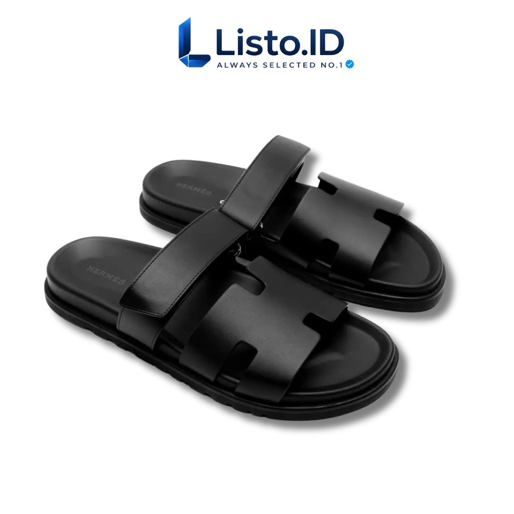 Sandal Hrms Chypre Calfskin Black