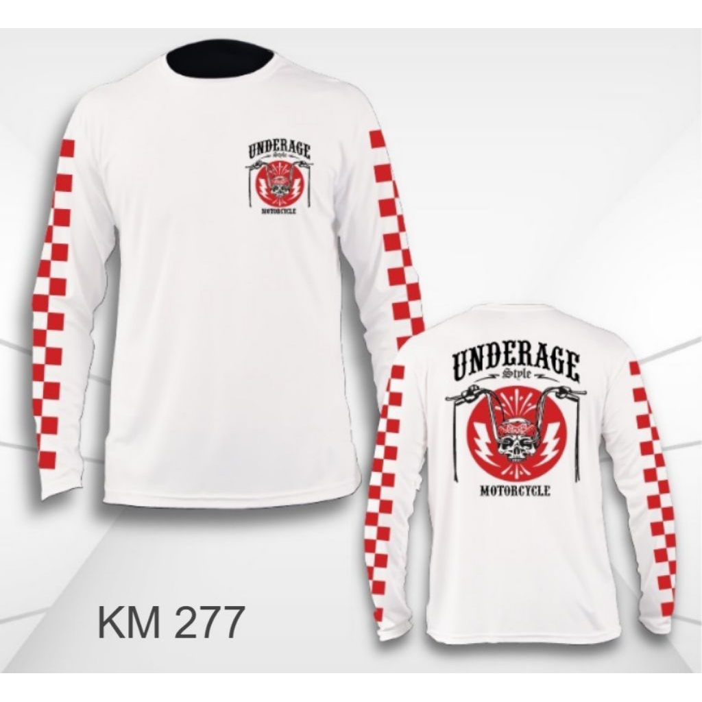 UNDERAGE Red LongSleeve Jersey Custom Culture Motorcycle kaos motor kaos balap