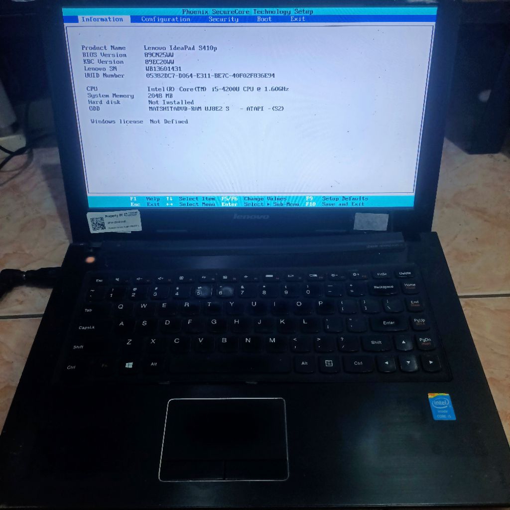 mobo/motherboard Lenovo s410p core i5 gen 4 normal tested windows