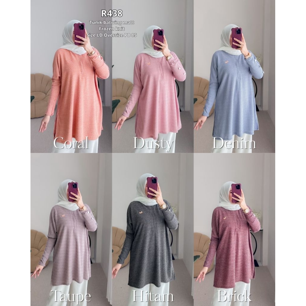 Ribyka R438 Tunik Batwing Frozen Knit