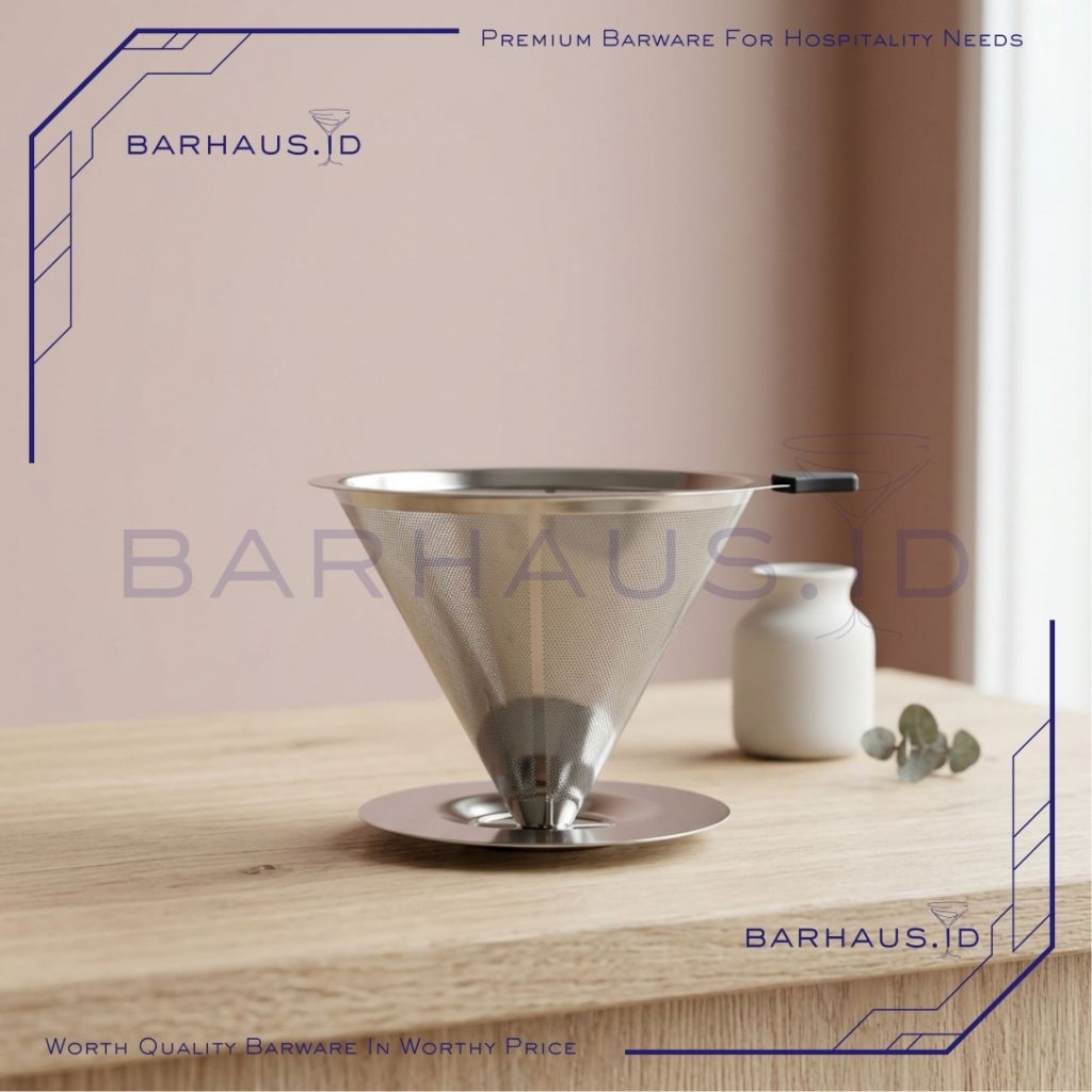 Barhaus.id | Stainless V60 Dripper | Dripper Kopi V60 | Alat Seduh Kopi V60 | Alat Manual Kopi