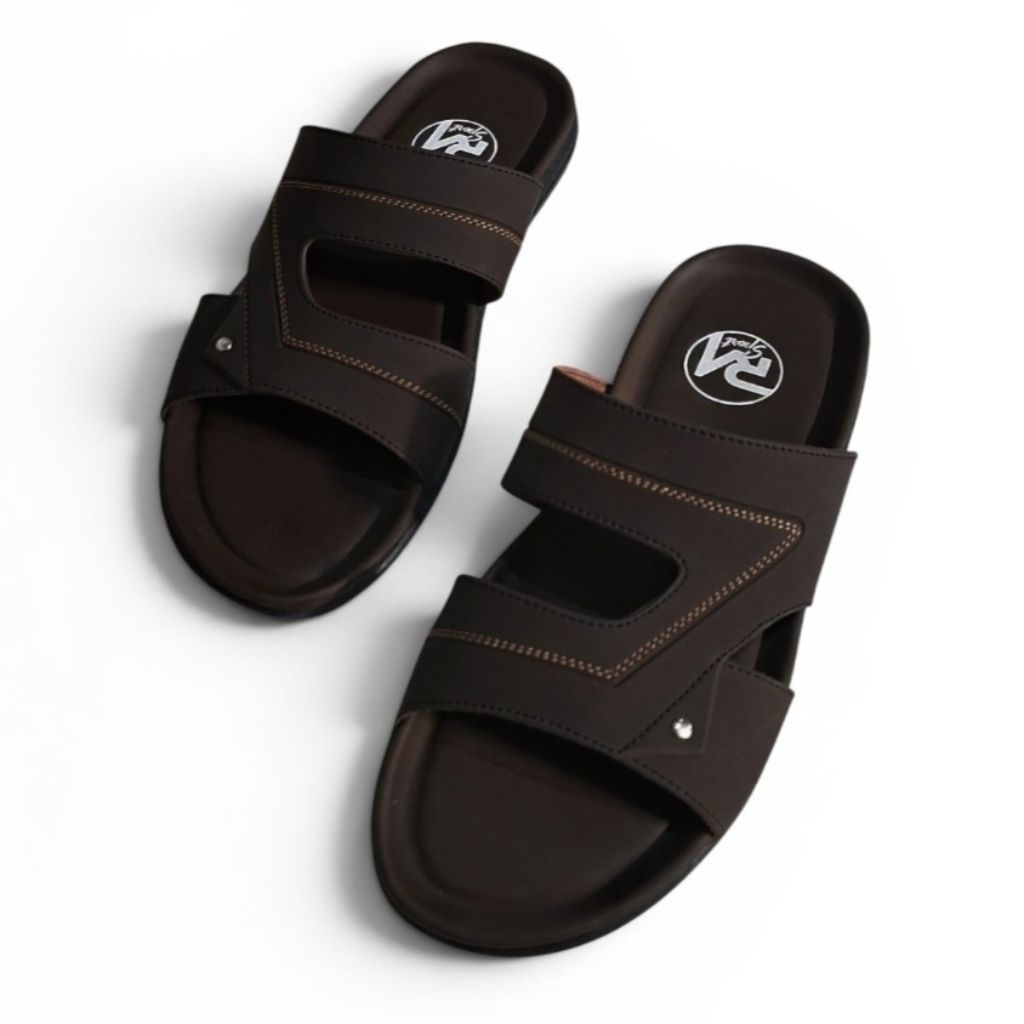Sandal Slop Pria Kulit Premium Trendy Casual RM Sport Size 39-43