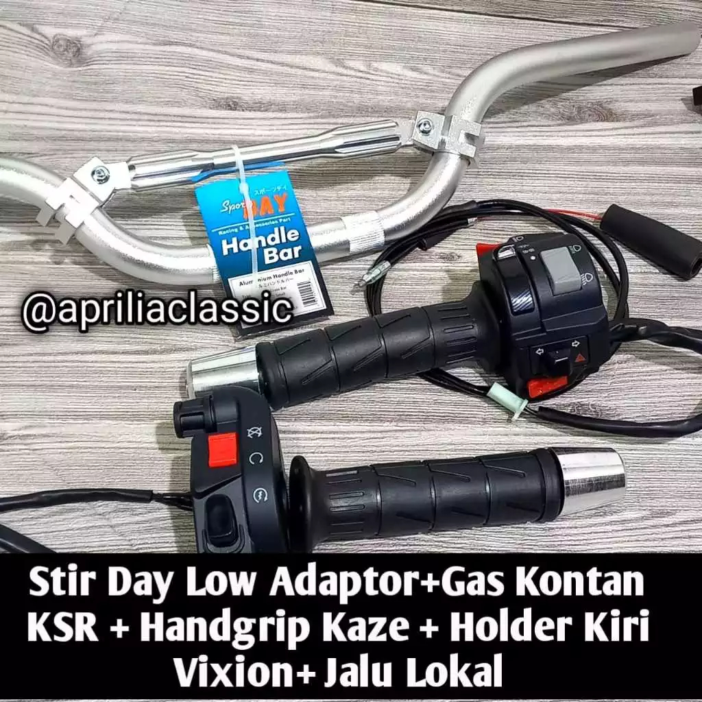 PAKET STANG STIR DAY COPY DAY SET GAS HOLDER KANAN KSR HOLDER KIRI VIXION HAZARD HANDGRIP KAZE