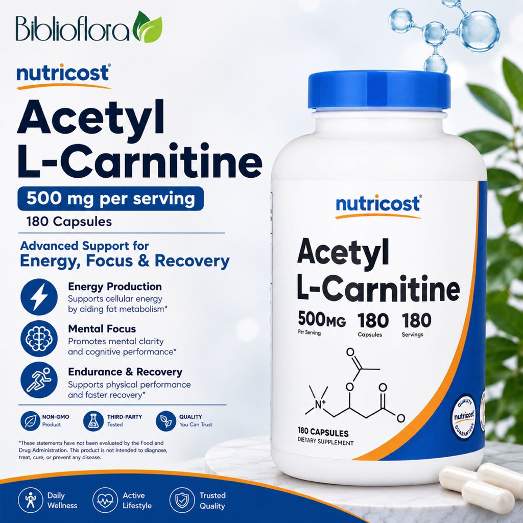 Nutricost Acetyl L Carnitine 500 mg 180 capsules