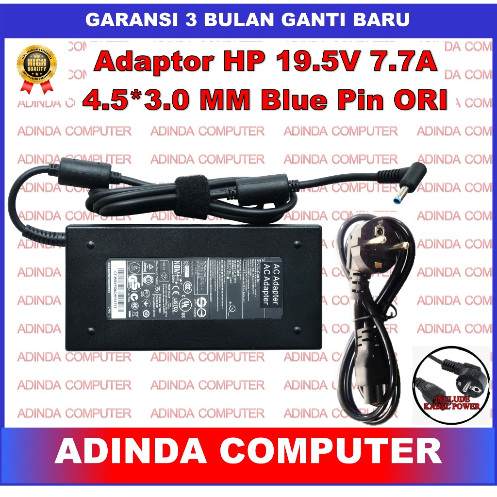 Adaptor Charger HP Omen 15-AX243DX Laptop PC 19.5V 7.7A 150W