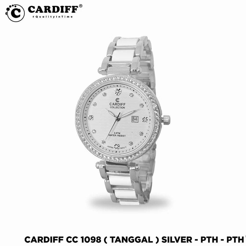 CARDIFF COLLECTION 1098 VX (Tanggal) Jam Tangan Kasual Rantai Wanita Water Resist