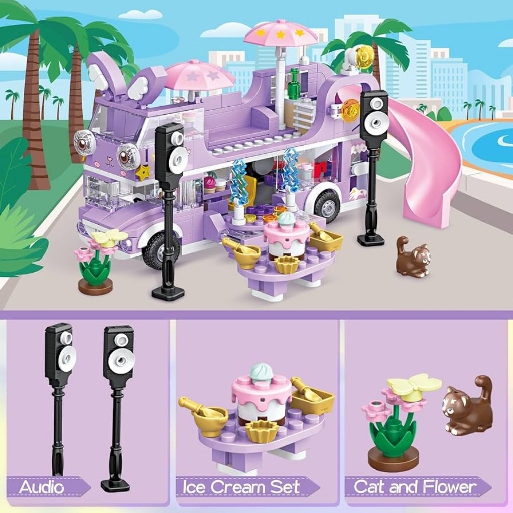 Lego Rabbit Bus/Lego Anak Cewek/Mainan Lego Kelinci