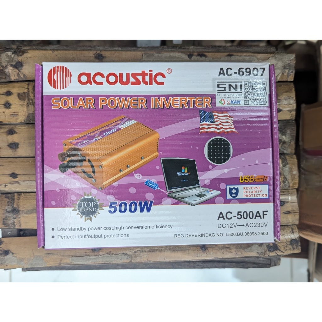 Power inverter Acoustic 500 watt + USB. DC ke AC