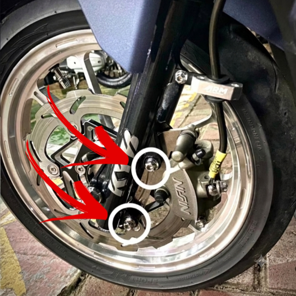 BAUT PROBOLT KALIPER KE BOTTOM SHOCK VARIO BEAT PCX MIO NMAX STAINLESS HENG 100% ORI