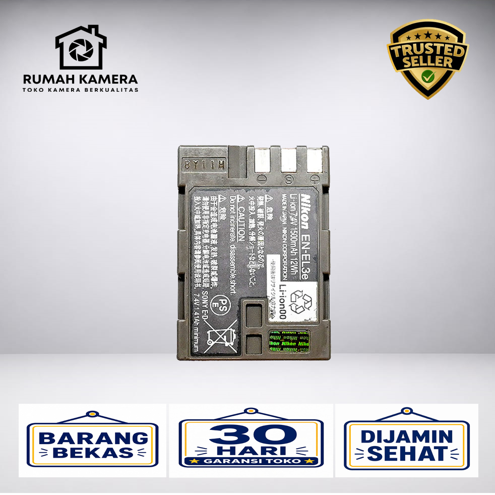 Baterai Battery Nikon EN-EL3e ENEL3e Second Original Untuk Nikon D70 D80 D90 D200 D300 D700