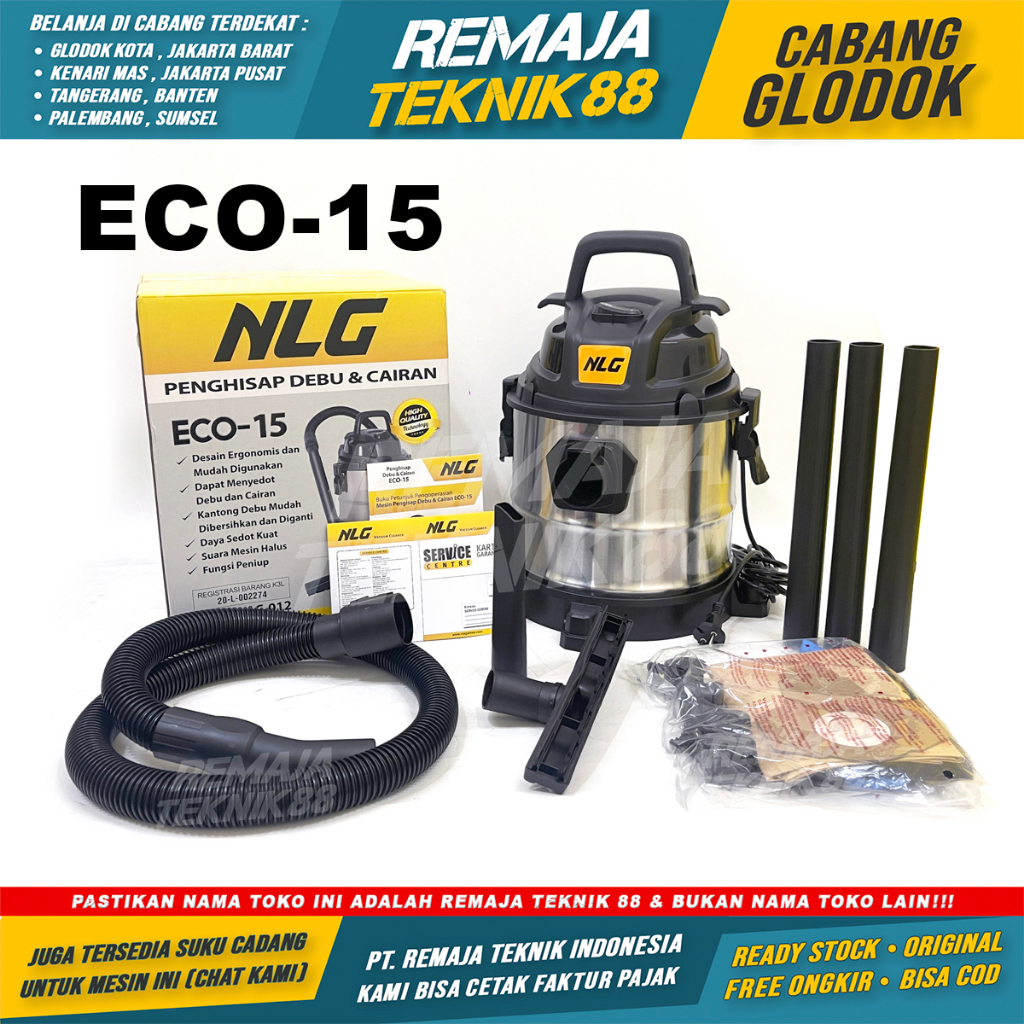 VACUM VAKUM CLEANER NLG / MESIN SEDOT DEBU NLG / NLG ECO 15 - STAINLESS - 480W