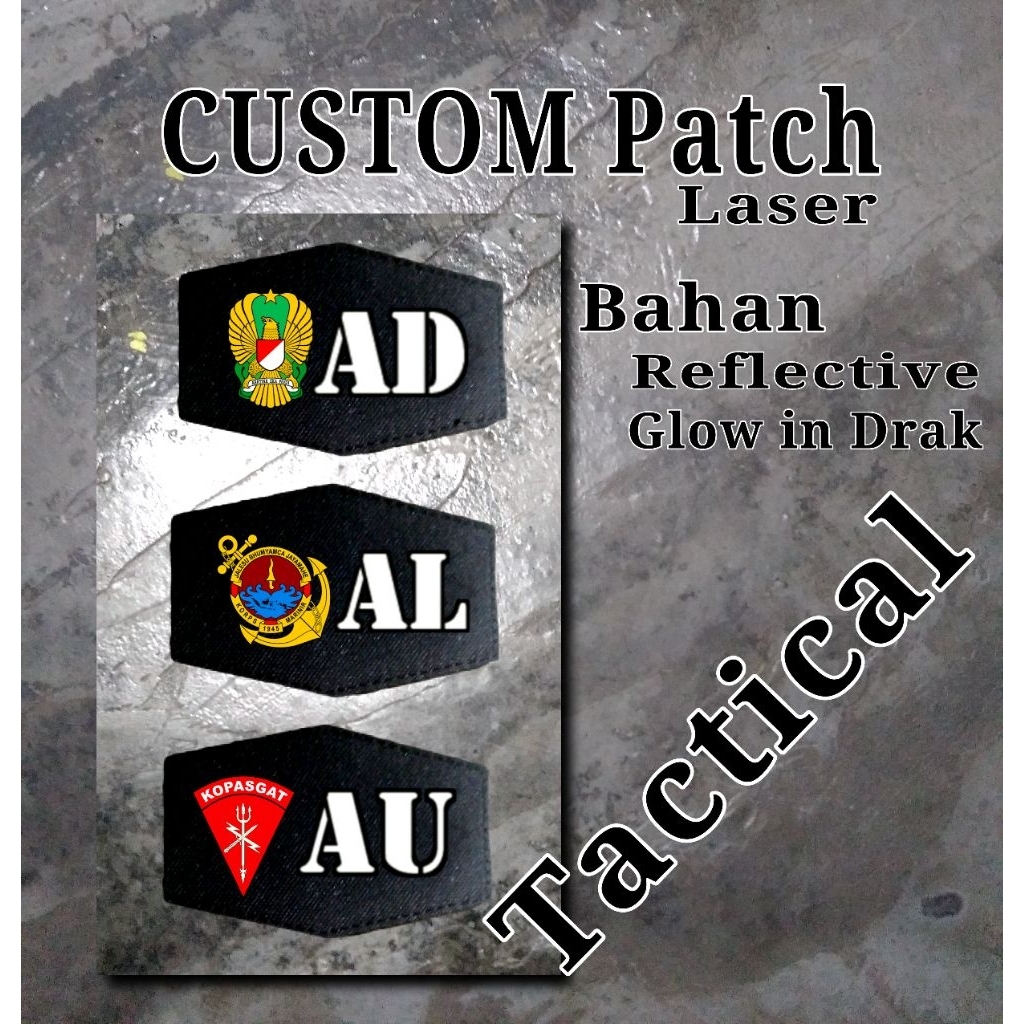 Tactical patch velcro laser cutting  custom bebas motif